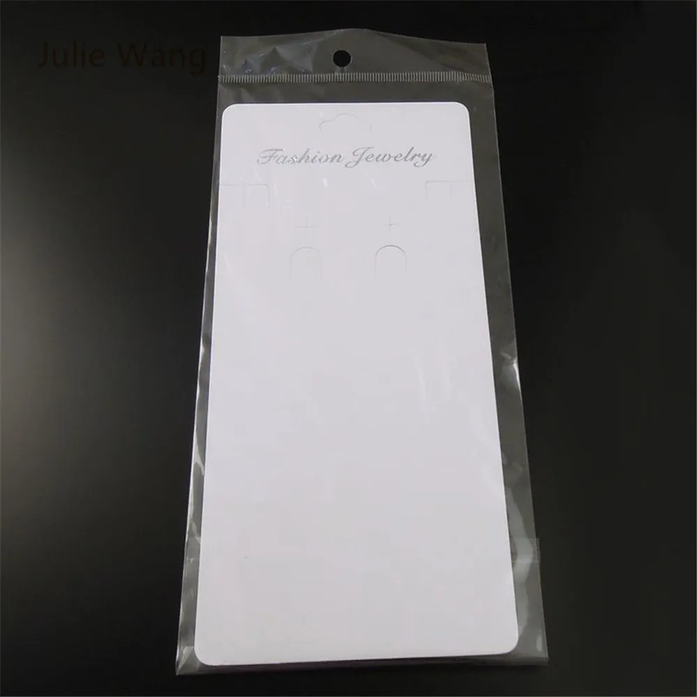 Juliewang 60 шт. Новый Белый Бумага карты + сумка Jewelry Дисплей подарок Конфеты Кекс