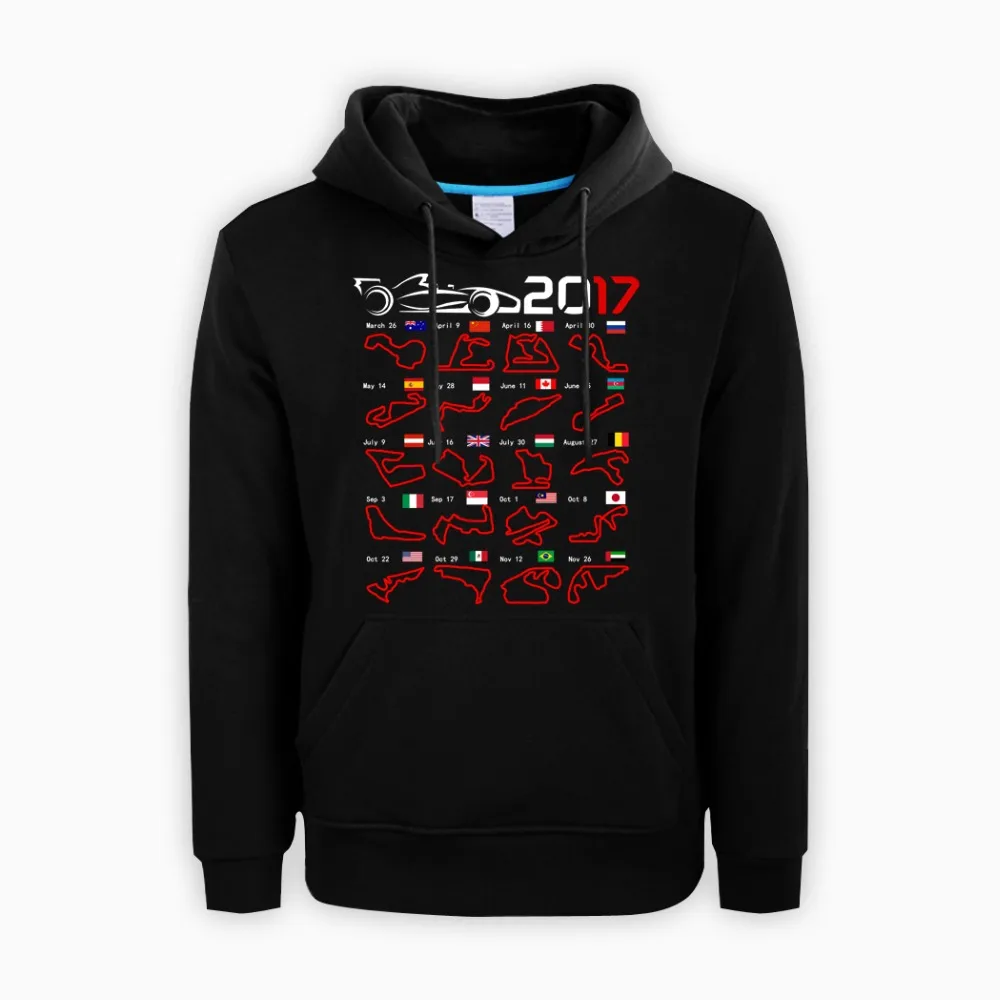 F1 2017 Календарь все схемы weatshirt Мужской пуловер худи куртки одежда автостайлинг