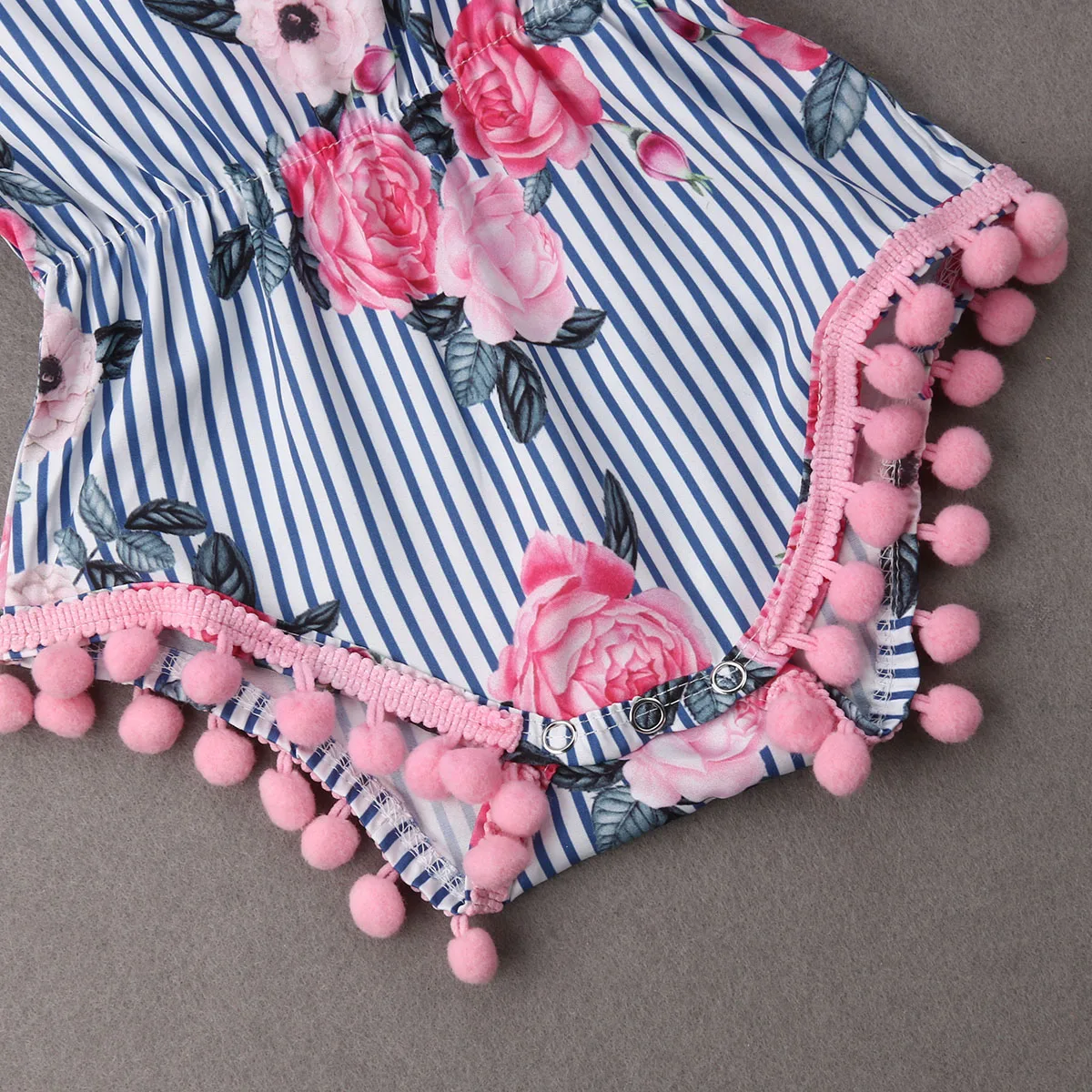 

2019 Newborn Toddler Infant Baby Girl Bodysuit Printed Floral Striped Short Sleeveless Summer Clothes Outfits