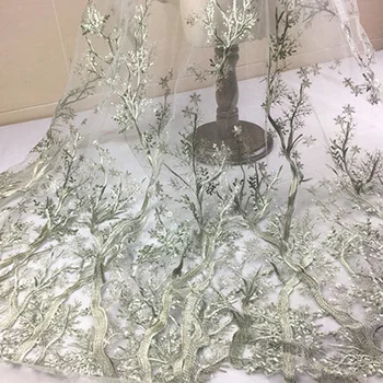 grass green Высокое качество 2 ярдов вышивка французская Сетка кружевная ткань 3D цветок тюль кружево африканская кружевная ткань для свадьбы нигерийские вечерние платья - Цвет: grass green