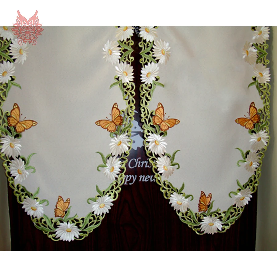 American style hollow floral butterfly embroidery finished door curtain half-curtain House decoration Partition 2017 gif | Дом и сад