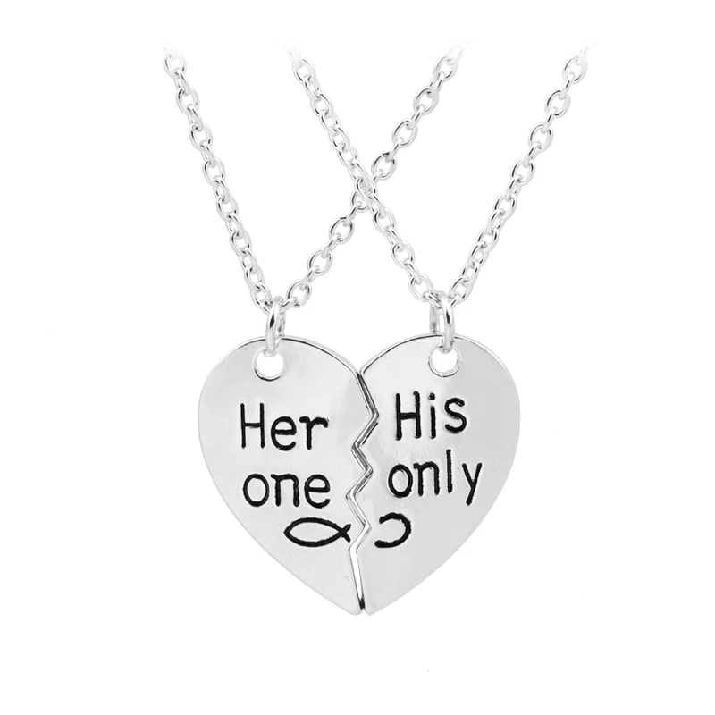 2 шт ее одна его единственная Пара Ожерелья Сплит Разбитое Сердце Бесконечность