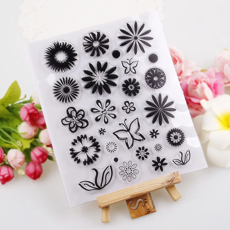1 шт. прозрачные цветы Бабочка штамп стрекозы/печать для DIY