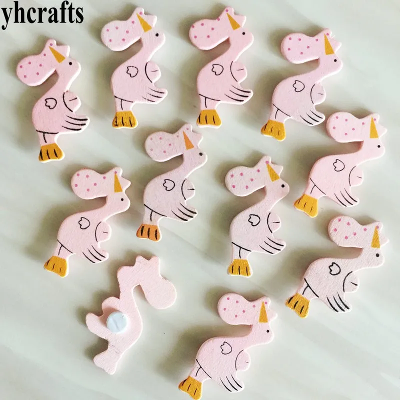 10 шт./лот деревянные наклейки в виде розовых птиц набор весенних пасхальных