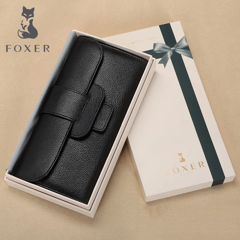 Foxer Brand Genuine leather Women Wallet hight quality Long Wallets Lady Coin Purse Female wallets &amp purses | Багаж и сумки