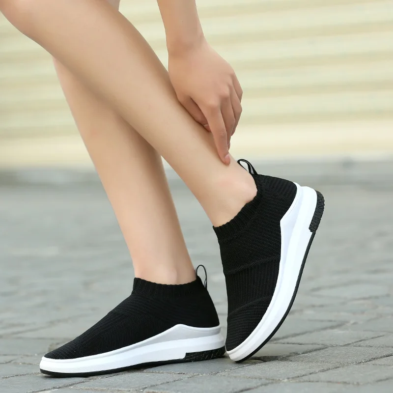 2019 новые стильные удобные прогулочные туфли для женщин женские дышащие слипоны