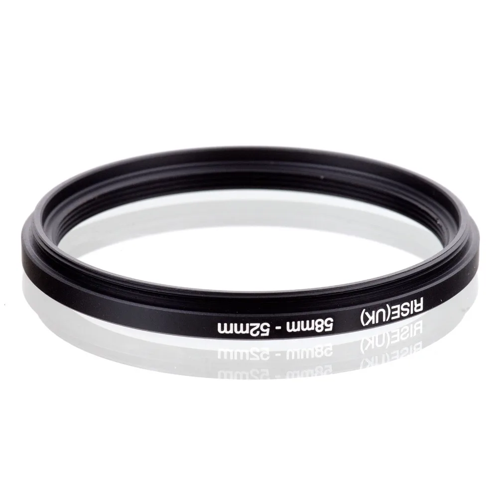 RISE(UK) 58mm-52mm 58-52mm 58 to 52 Step down Ring Filter Adapter black | Электроника