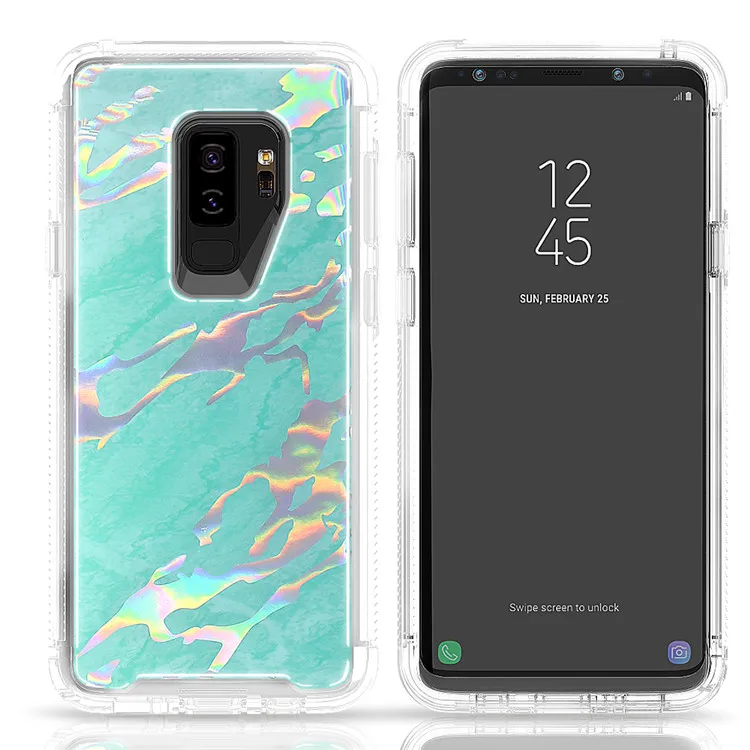 Модный яркий цветной мраморный стильный чехол для телефона samsung Galaxy S9 S10 Plus S10 E Note 9 PC+ TPU полный корпус противоударный чехол