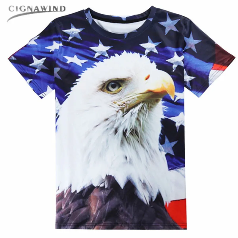 Newest hip hop USA Flag Eagle 3D printed t shirt men/women summer Anime casual fashion streetwear tops funny Harajuku t-shirts | Мужская