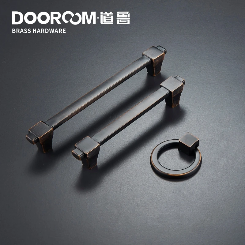 Dooroom латунные ручки современные сельские черные бронзовые тянет шкаф комод шкаф ящик мебель винный бар ручки