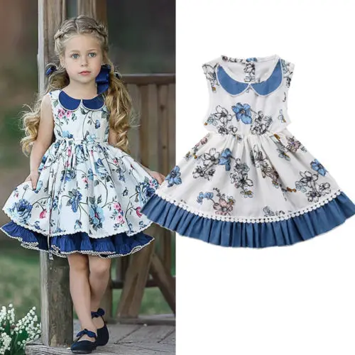 Kids Baby Girl Princess Lace Tutu Dress Toddler Girls Summer Vestido Floral Sleevless Party Birthday Holiday Dresses Sundress | Детская