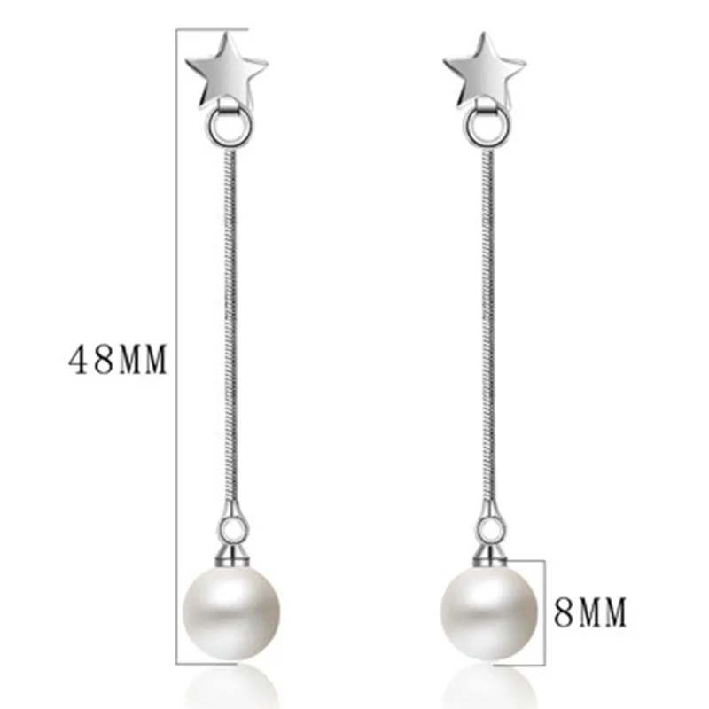 Нильсен пятиконечная звезда жемчужной сережкой Женский кисточки раздел круглый