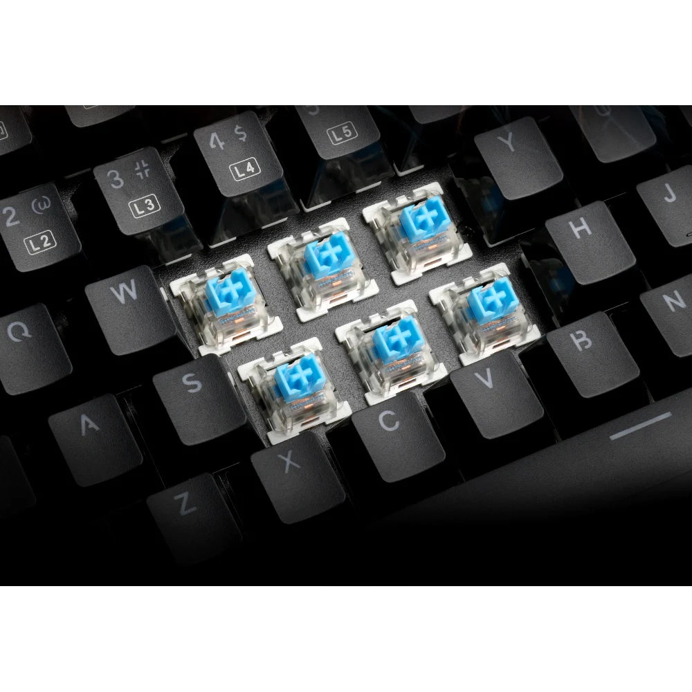 Механическая клавиатура Redragon RGB с подсветкой TKL 87 клавишный синий переключатель