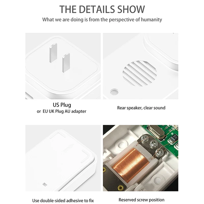 Беспроводной дверной звонок автономный Водонепроницаемый светодиодный