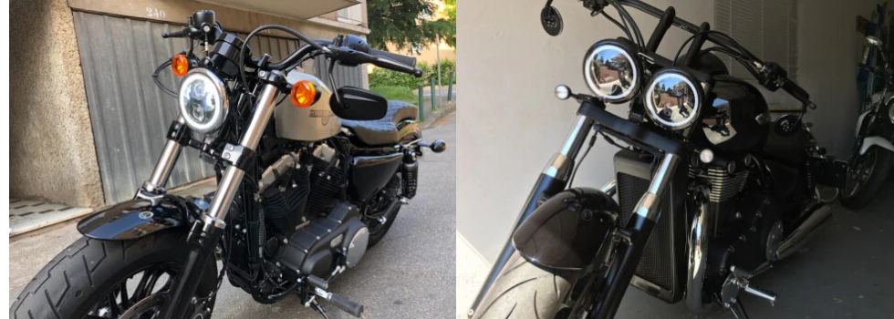 RGB Белый halo Кольцо DRL Angel eye 5,75 дюймов светодиодные фары для Harley Sportster Touring Super Glide Dyna