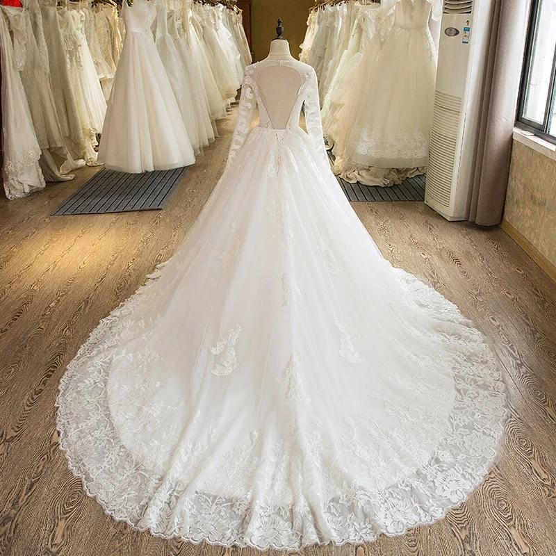 Женское платье с длинным рукавом кружевное свадебное в стиле бохо 2017|boho wedding