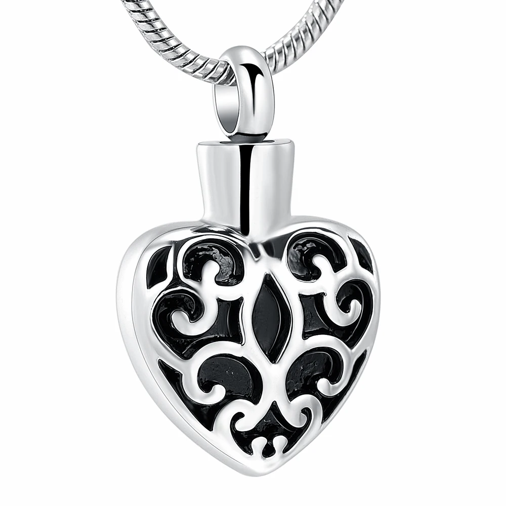 

IJD12461NEW Heart Memorial Necklace Ashes Holder Keepsake Pendant Free Engraving Stainless Steel Cremation Urn Jewelry For Women