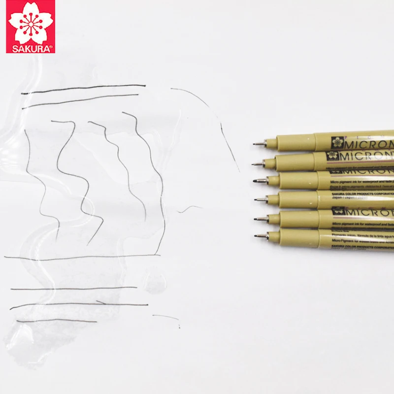 6 шт./лот набор ручек Pigma Sakura Micron водонепроницаемый маркер с тонкой подводкой