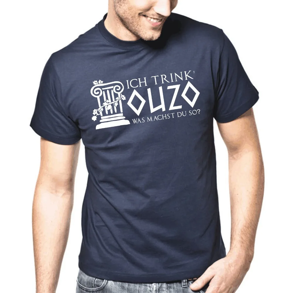 Лето 2019 Новое поступление модная футболка Ich Trink' Ouzo Machst Du так? Женские рубашки