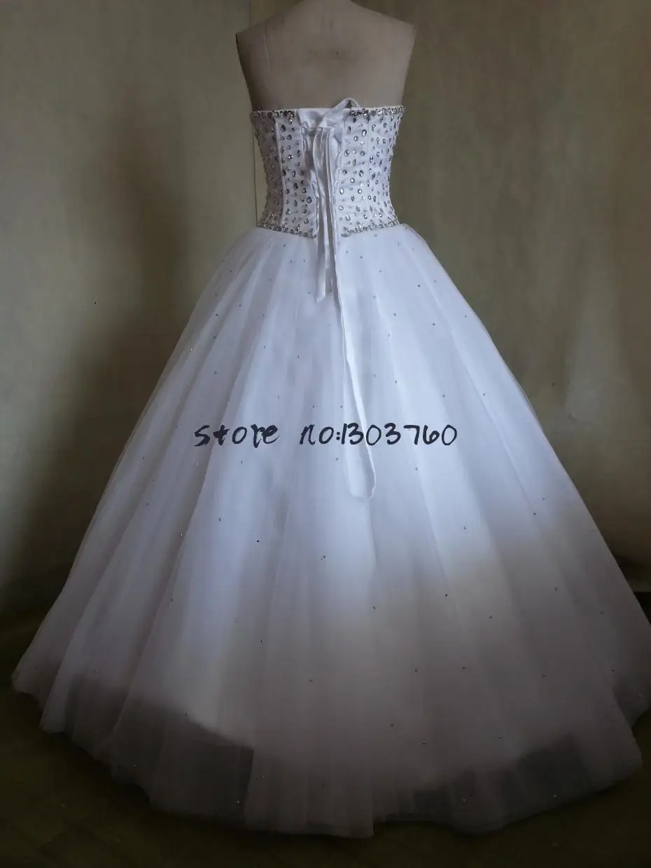 2021 Robe De Mariage принцесса Bling Роскошные Кристаллы белого бальное платье свадебное
