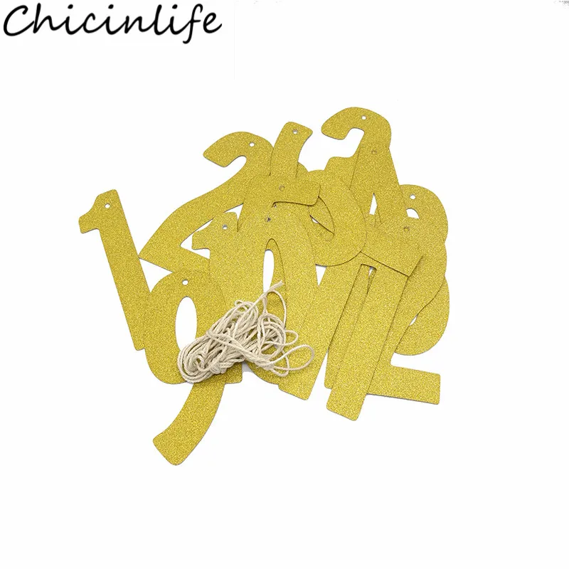 Chicinlife, 1 комплект, Золотой/Розовый, 1-12 месяцев, номер, фото плакат, день рождения, украшение для вечеринки, детский душ, для мальчиков и девочек, товары для первого дня рождения