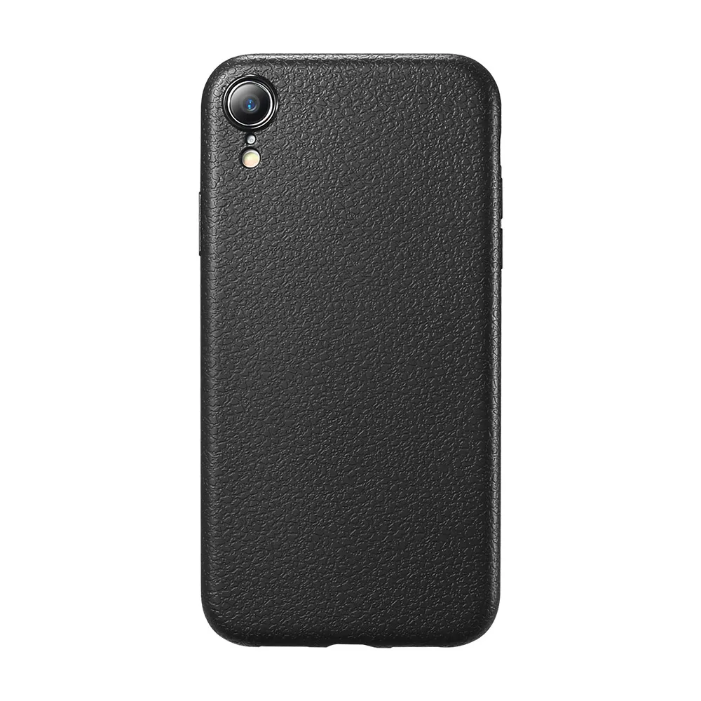 KISSCASE Ультратонкий чехол для iPhone X XR XS Max 7 8 Plus, мягкий чехол из ТПУ кожи, чехлы с узором для iPhone 6 6s 7, задняя крышка - Цвет: Black