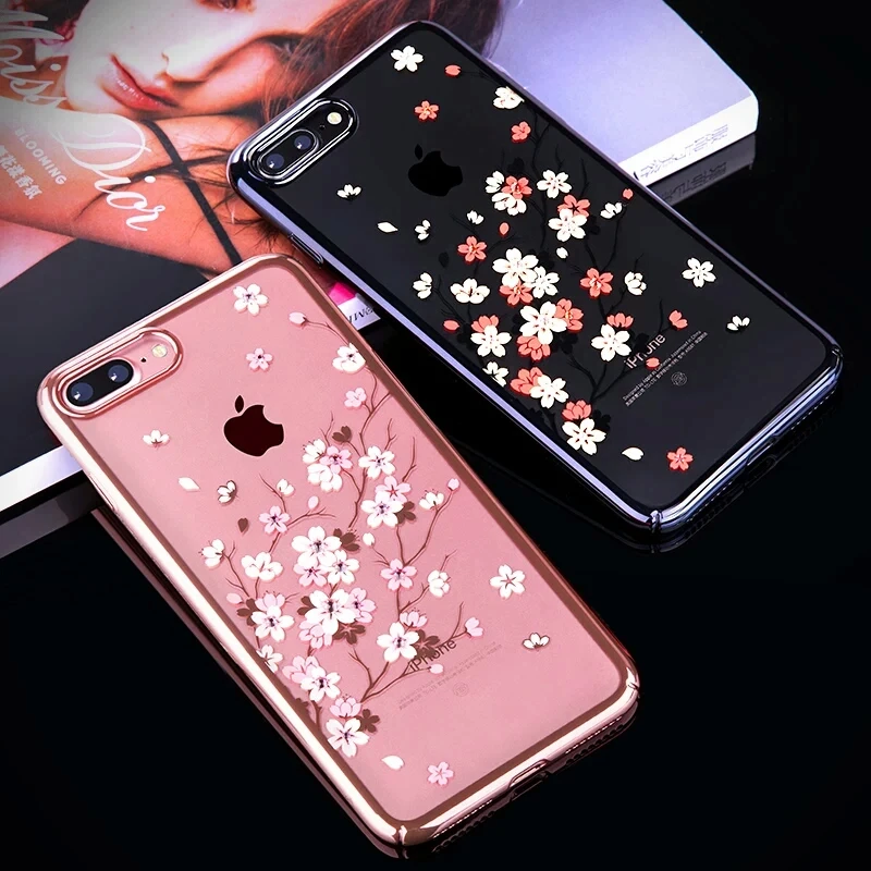 KINGXBAR for iPhone 8 7 Plus Cover Luxury Phone Case Crystals from Swarovski Woman Hard |