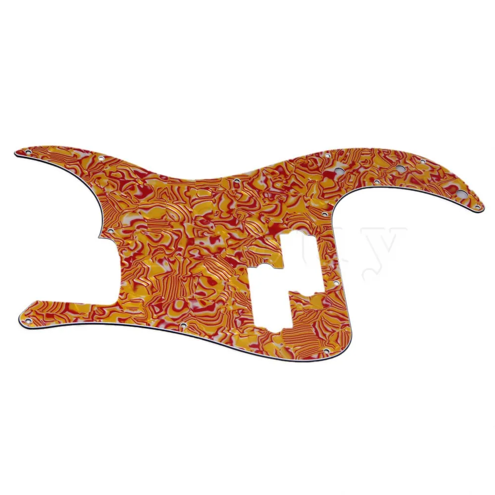 Yibuy PB Электрические запчасти для басов Красная оболочка P Bass Pickguard Script Plate 3 Ply
