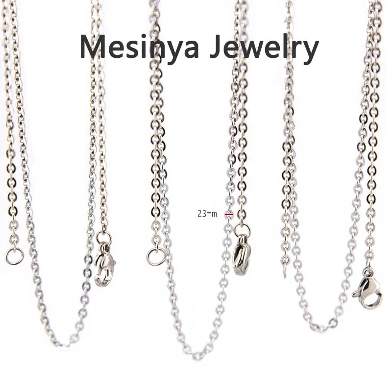 

10pcs 316L Stainless steel 2.3mm width 18 30'' flat O shape chain necklace for glass locket pendant necklace