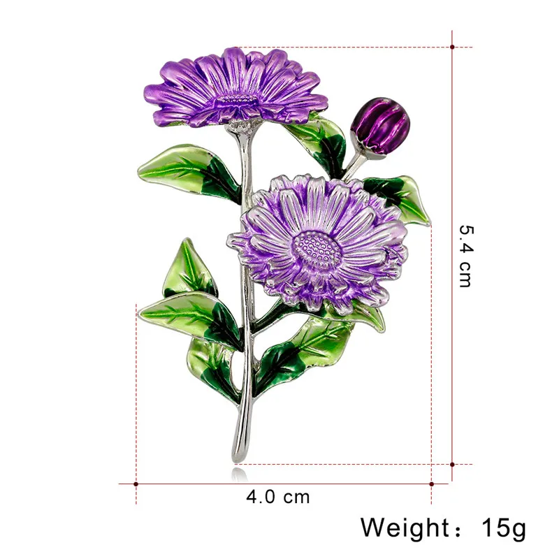 OneckOha красный фиолетовый Подсолнух Броши цинковый сплав цветок брошь аксессуары
