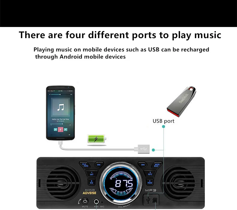 Автомобильный MP3 плеер WINTUWAY 12 в FM радио стерео аудио музыка USB SD цифровой Bluetooth с