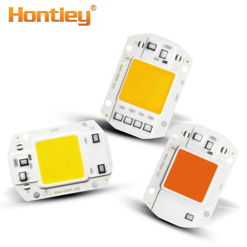 Hontiey LED COB теплый белый 220 в 110 В Smart IC нет необходимости драйвере 20 Вт 30 50 уличное