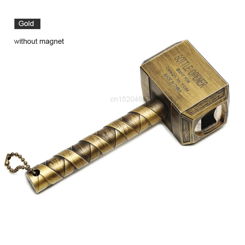 Mjolnir Тор молот косплей Мстители эндигра Тор медведь откупориватель бутылок Опора металлический Mjolnir ключ для открывания бутылок с магнитом дропшиппинг - Цвет: Gold without magnet