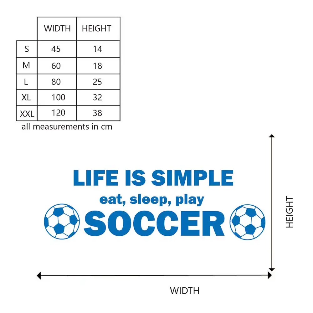 Life Is Simple Eat Sleep Play Soccer Quote Настенная Наклейка для комнаты мальчиков Детская с