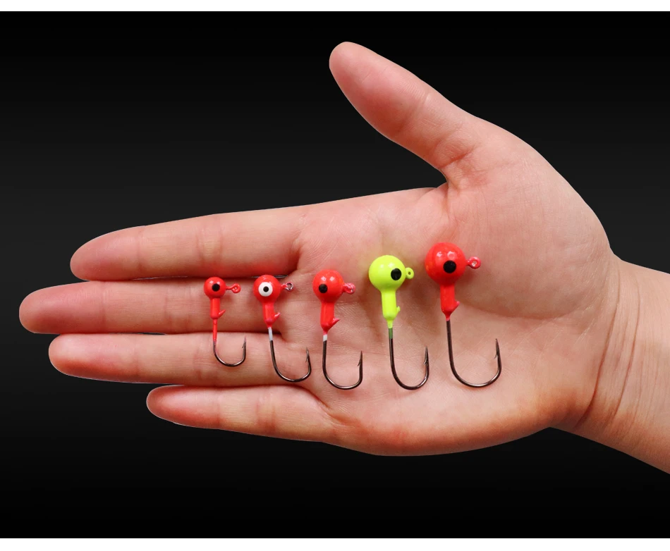 44 шт./кор. Jig Head крюк лед набор рыболовных крючков Sea пресноводный Jig head свинцовые рыболовных крючков с бородкой и крюк для зимней рыбалки