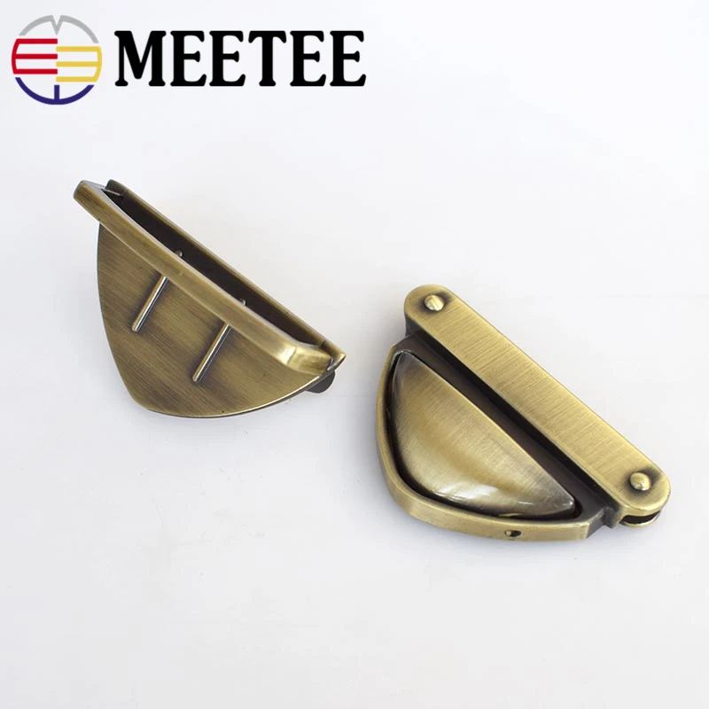 2/5 шт Meetee 3,5*5 см с металлическими заклепками; туфли-лодочки с поворотной блокировкой оснастки застежки застежка-Пряжка для Сумки из натуральной кожи кошелек сумки аппаратных аксессуаров сумка замки