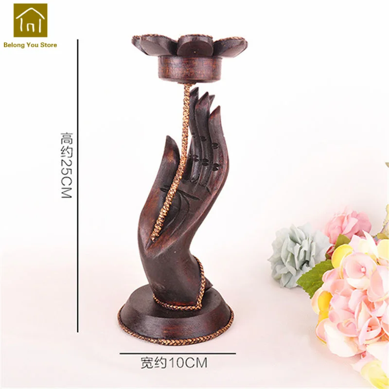 Right Свечи руки подсвечник современный Свадебные украшения Jaulas Decorativas Винтаж Mumluk подсвечник из дерева держатели JKL132 - Цвет: Right