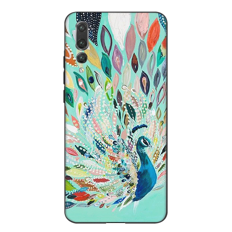 Silicone Phone Case For Huawei P30 P20 P10 P8 P9 Lite Pro P Smart Cover Peacock Bag Shell | Мобильные телефоны и