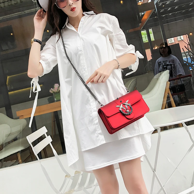 Swallow 2018 Female Brand Hand Bag Woman Messenger Bags Lady Rivet chain Women Fashion Leather Shoulder Girl Crossbody | Багаж и сумки