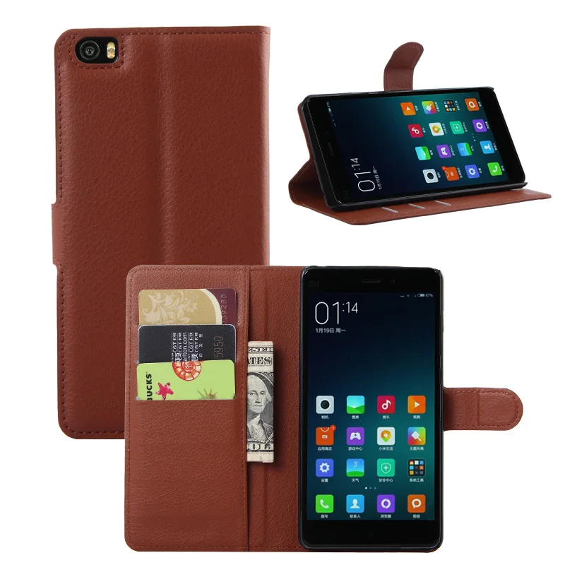 Одноцветное Цвет кошелек кожаный чехол для телефона Xiaomi Redmi 4x личи кожи Бизнес