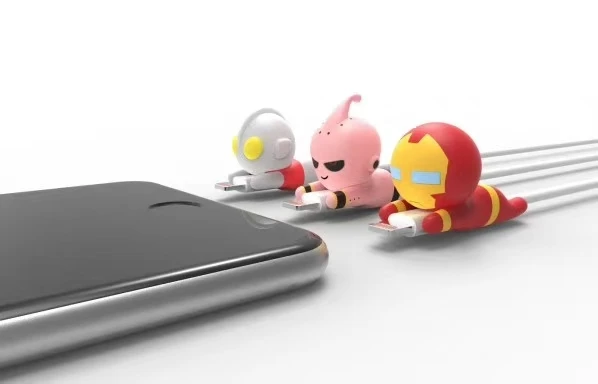 Устройство для намотки кабеля для iphone 5, 6, 7, 8 x, аксессуар для кабеля супергероя, животное, укусы, USB протектор для кабеля передачи данных, USB зарядное устройство, защита кабеля