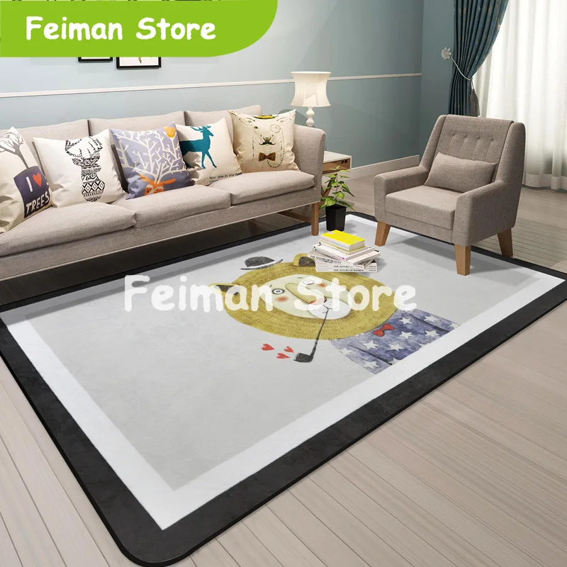 New Lovely Cartoon Animal Soft Rugs Floor Big Mats Anti-slip Kid Room Decoration Children Crawling Play Mat Carpets Area | Дом и сад