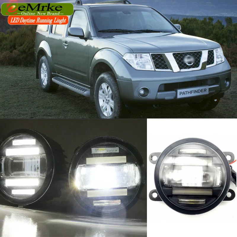 EEMRKE стайлинга автомобилей для Nissan Pathfinder R51 2005 2012 2 в 1 двойной светодиод DRL Cut line