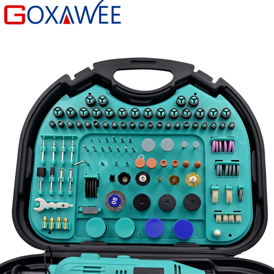 GOXAWEE 130 Вт Dremel Стиль Переменная скорость Электрический Роторный инструмент Электрический Мини дрель шлифовальный станок с аксессуарами электроинструменты