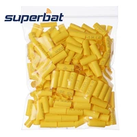 superbat 100pcs wire wrap sleeve 6mm dia 20 mm long heat shrink tubing yellow for ksr195 rg58 cable