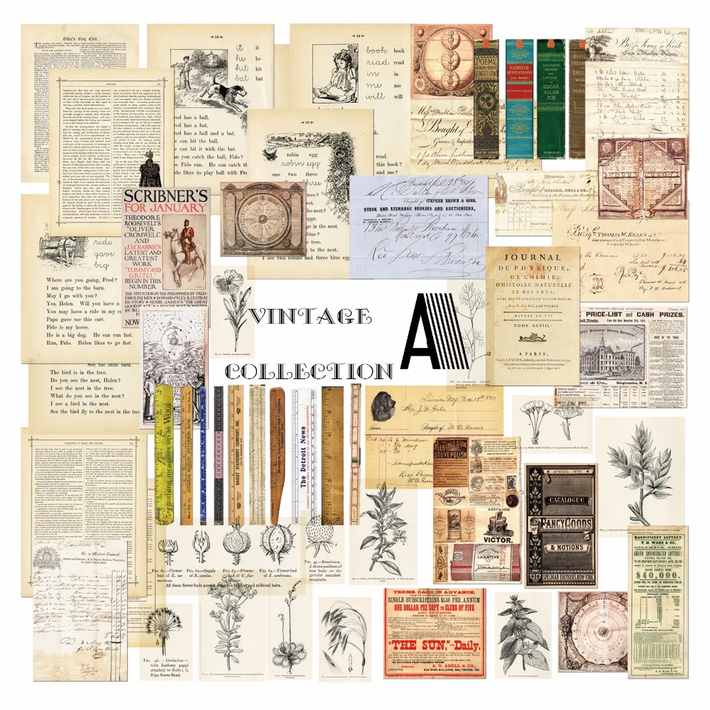 

ZFPARTY Vintage Series Material Paper Set for Scrapbooking DIY Projects/Photo Album/Card Making Crafts