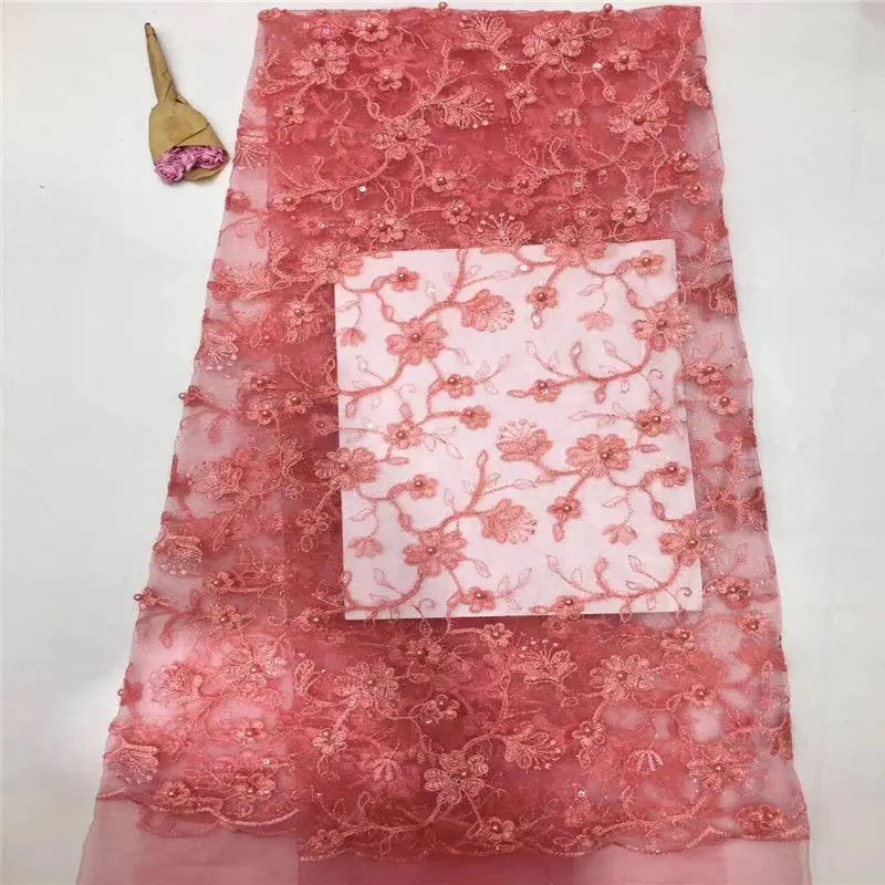 Onion Nigerian French Lace Fabric African Tulle With Beaded High Quality Wedding For Dress J1316 | Дом и сад