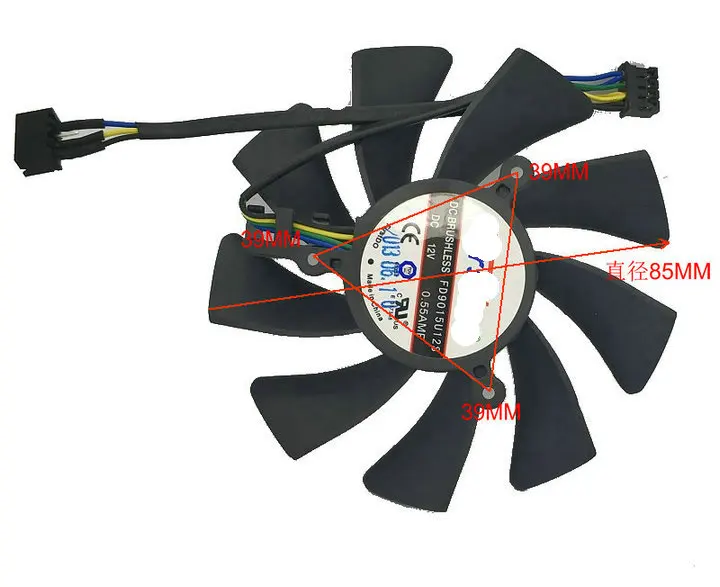 HZDO Бесплатная доставка Новый оригинальный HD7770 7750 R7 260X 2G FD9015U12S охлаждающий