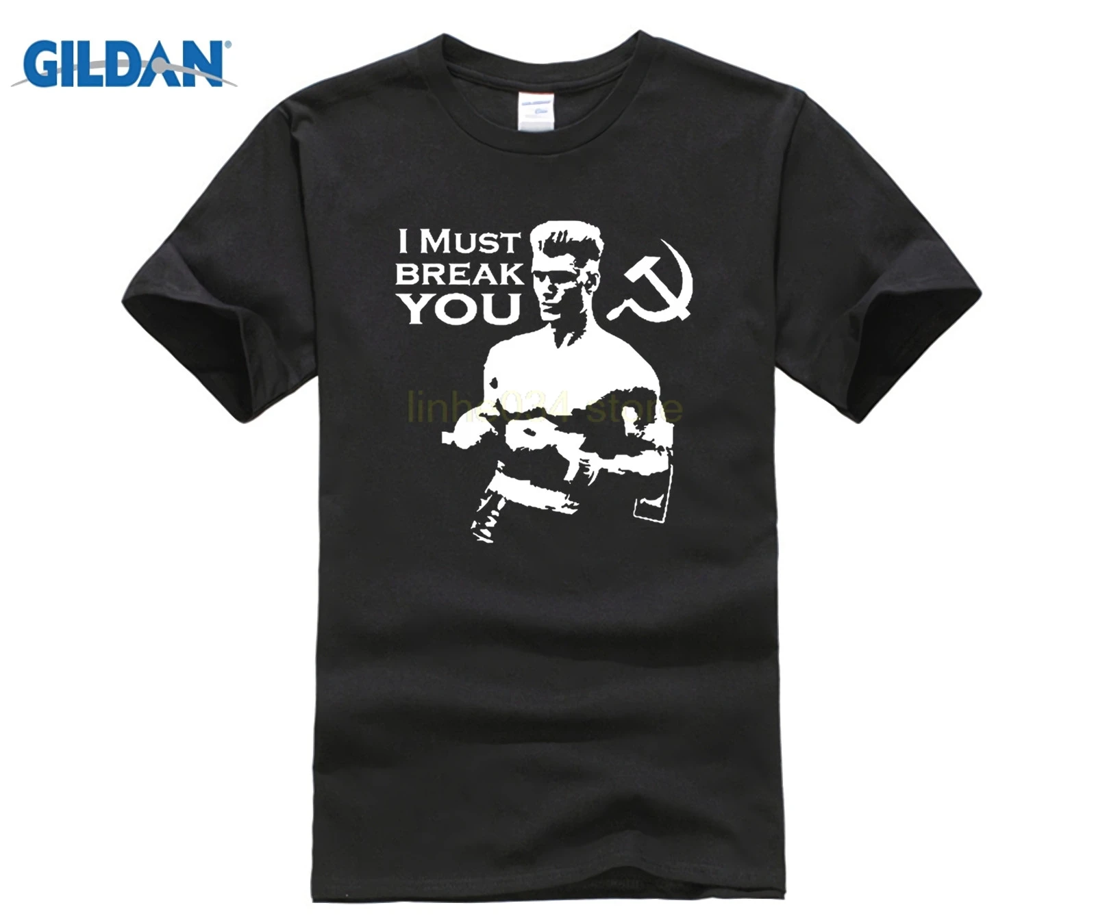 Gildan Ivan Drago Rocky Iv русские цитаты Boxinger фильм футболка|Мужские футболки| |