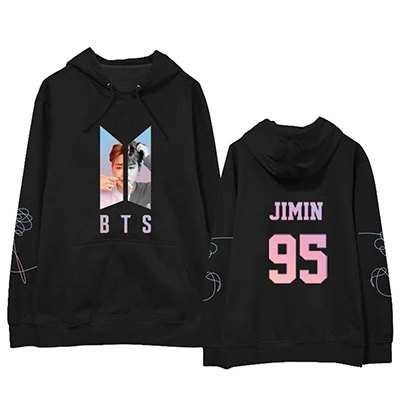 Black 95 2 Уличная Толстовка с принтом Love Yourself, женские повседневные пуловеры, пуловеры Kpop, корейский стиль, походная рубашка 011 - Цвет: Black 95 2